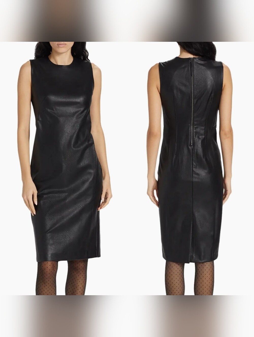 Spanx | Faux Leather Black Sheath Dress
